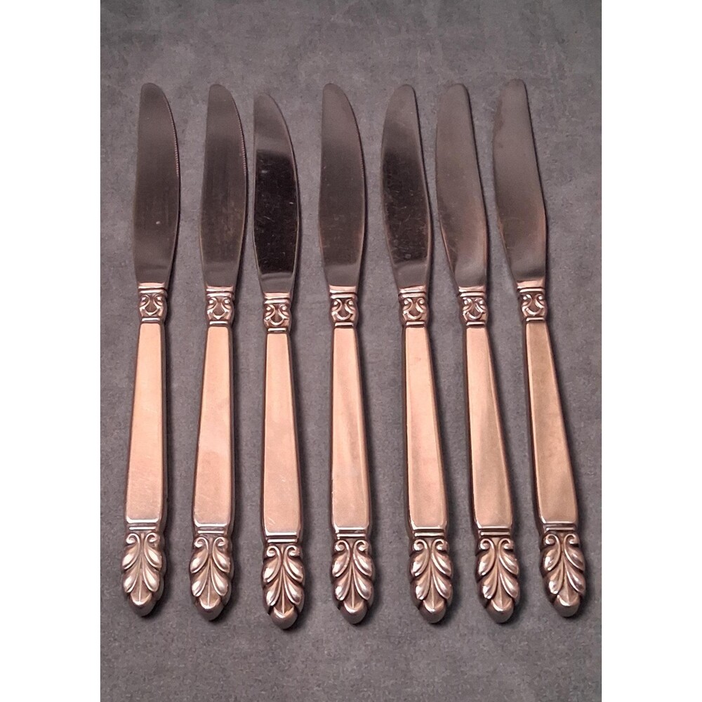 International Silver Norse Dinner Knives (7) Stainless Modernist